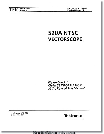 Tektronix 520 / R520 Instruction Manual